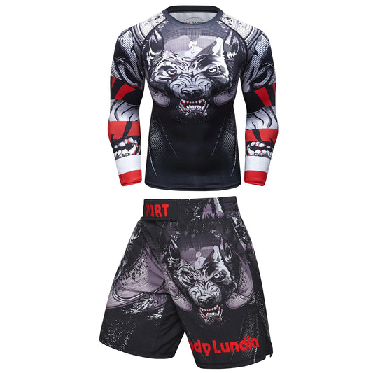 Rashguard Manga larga + Shorts MMA